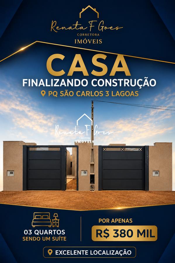 Casa para Venda, Três Lagoas / MS, 3 dormitórios, sendo 1 suíte, 2 ...